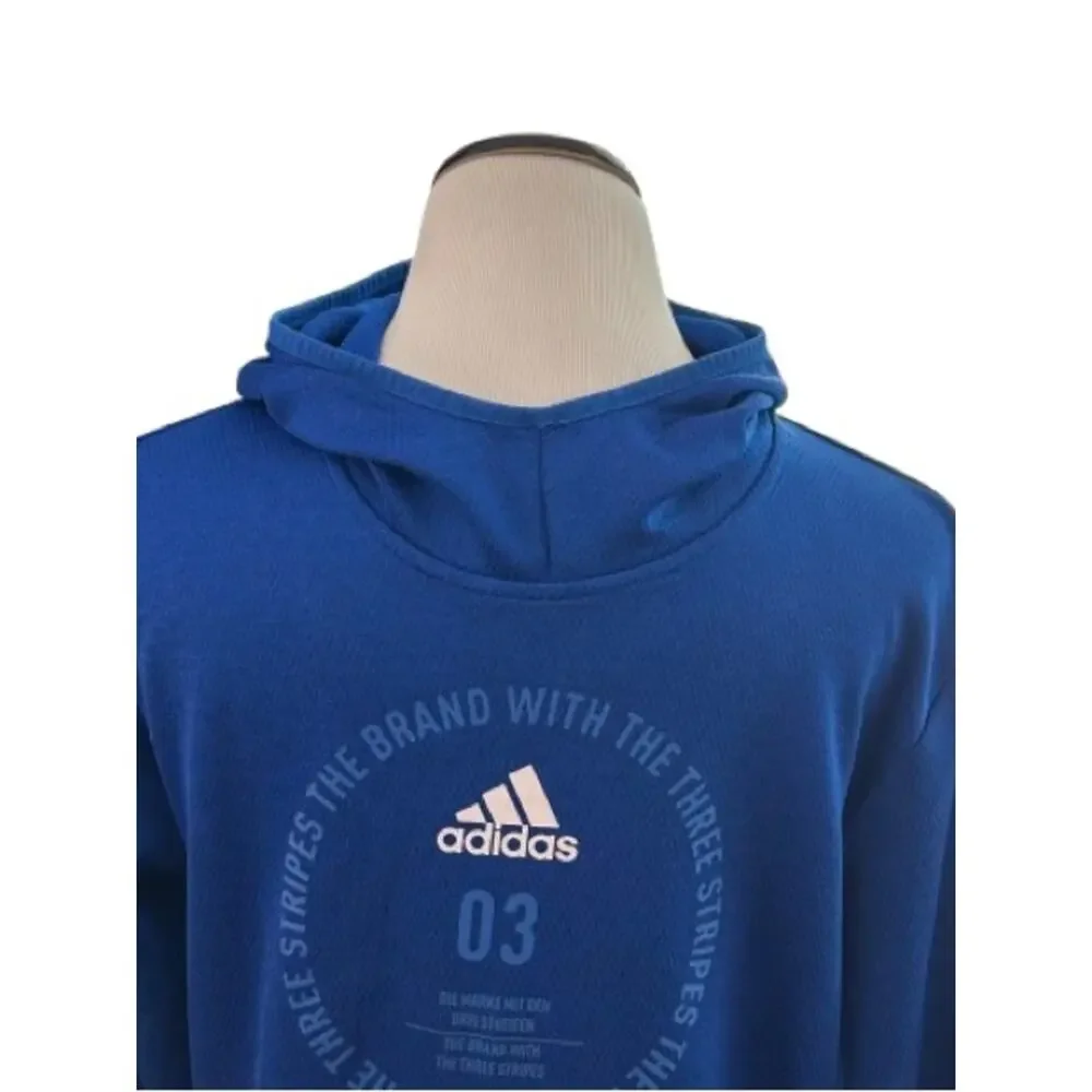 adidas Men's Badge Of Sport Royal Blue Pullover Hoodie Sweatshirt. Size M.